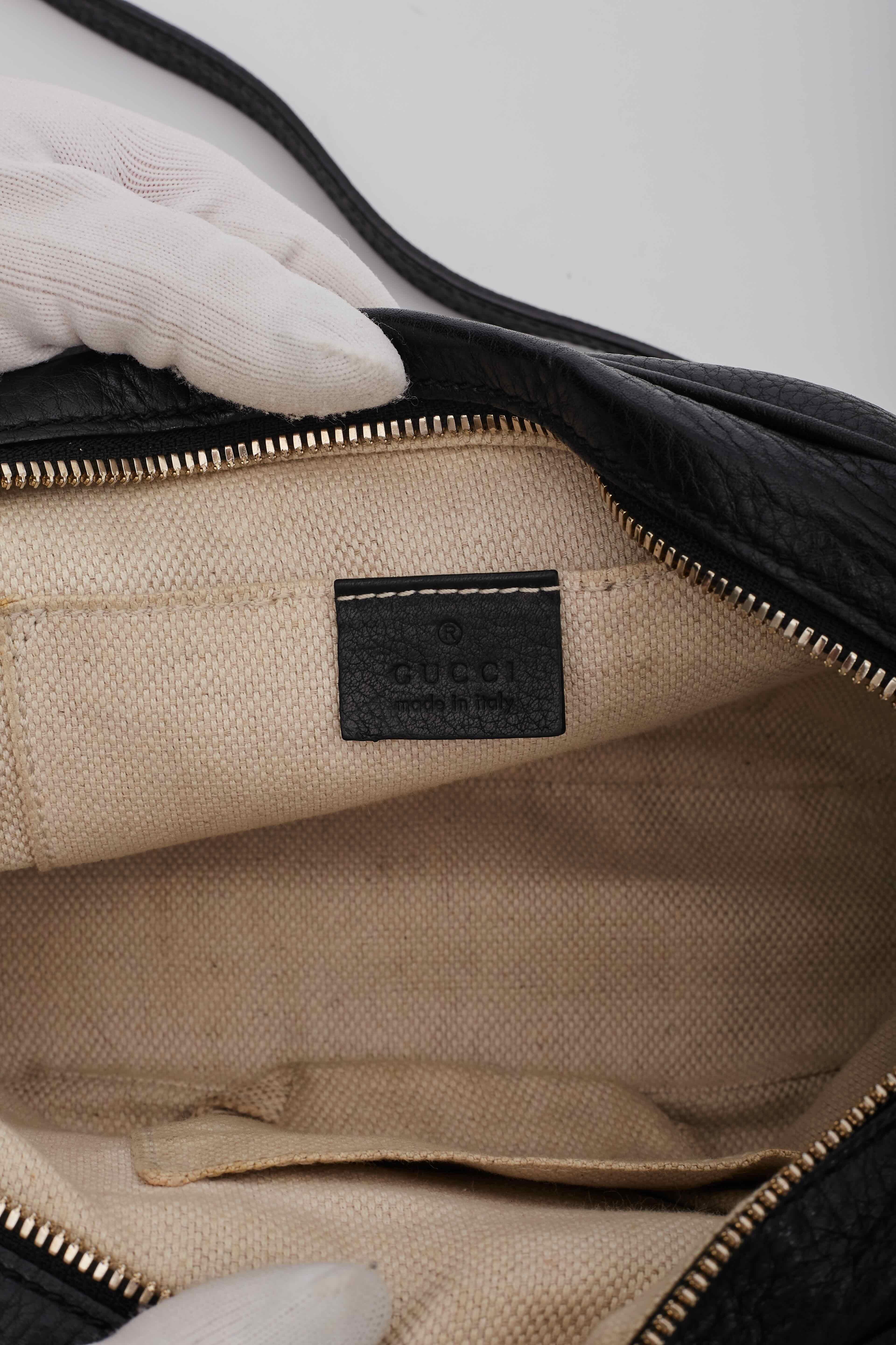 Gucci Soho Disco Bolso de hombro de cuero negro 2