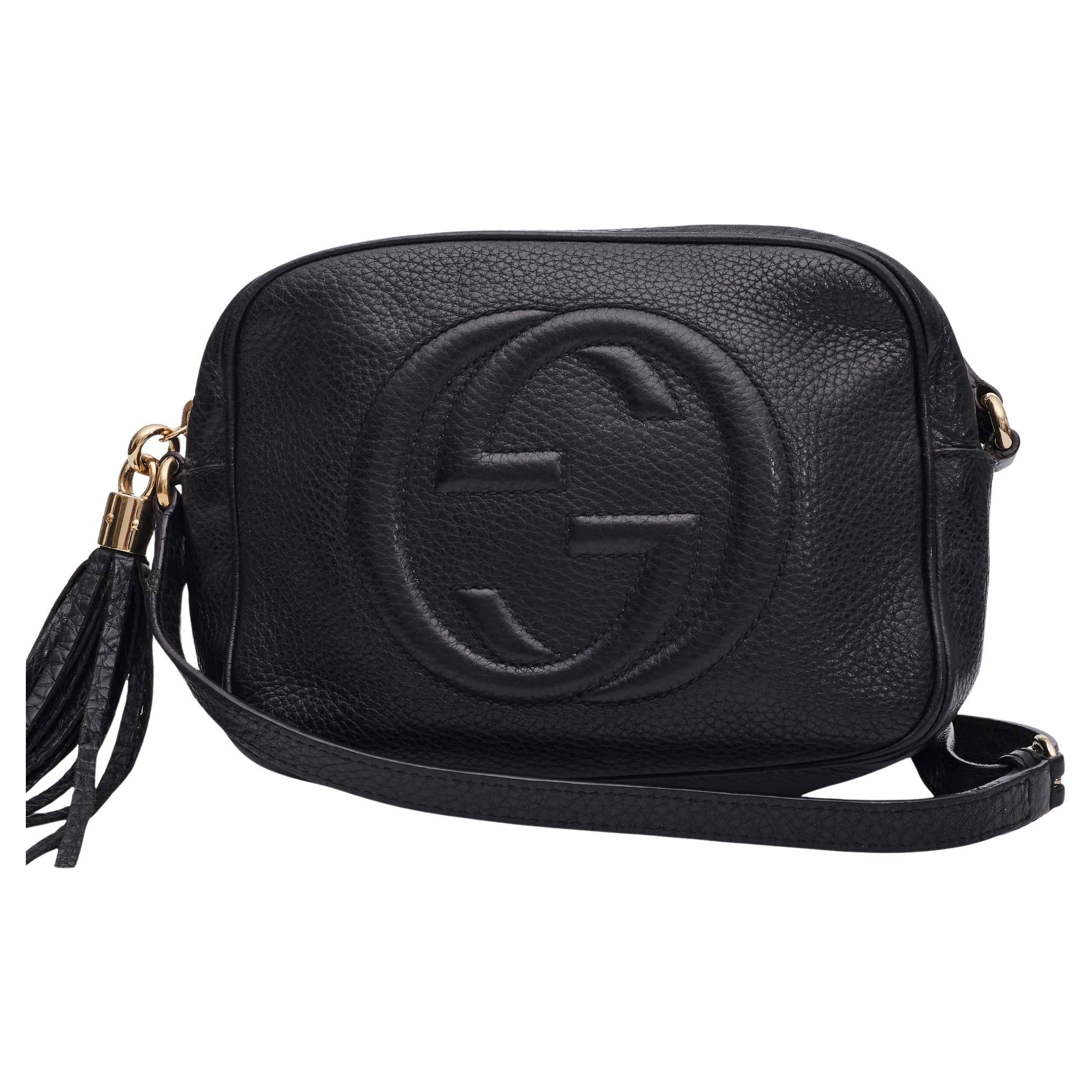 Gucci Soho Disco Black Leather Shoulder Bag For Sale