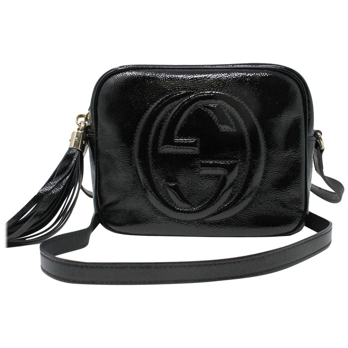 black patent leather crossbody