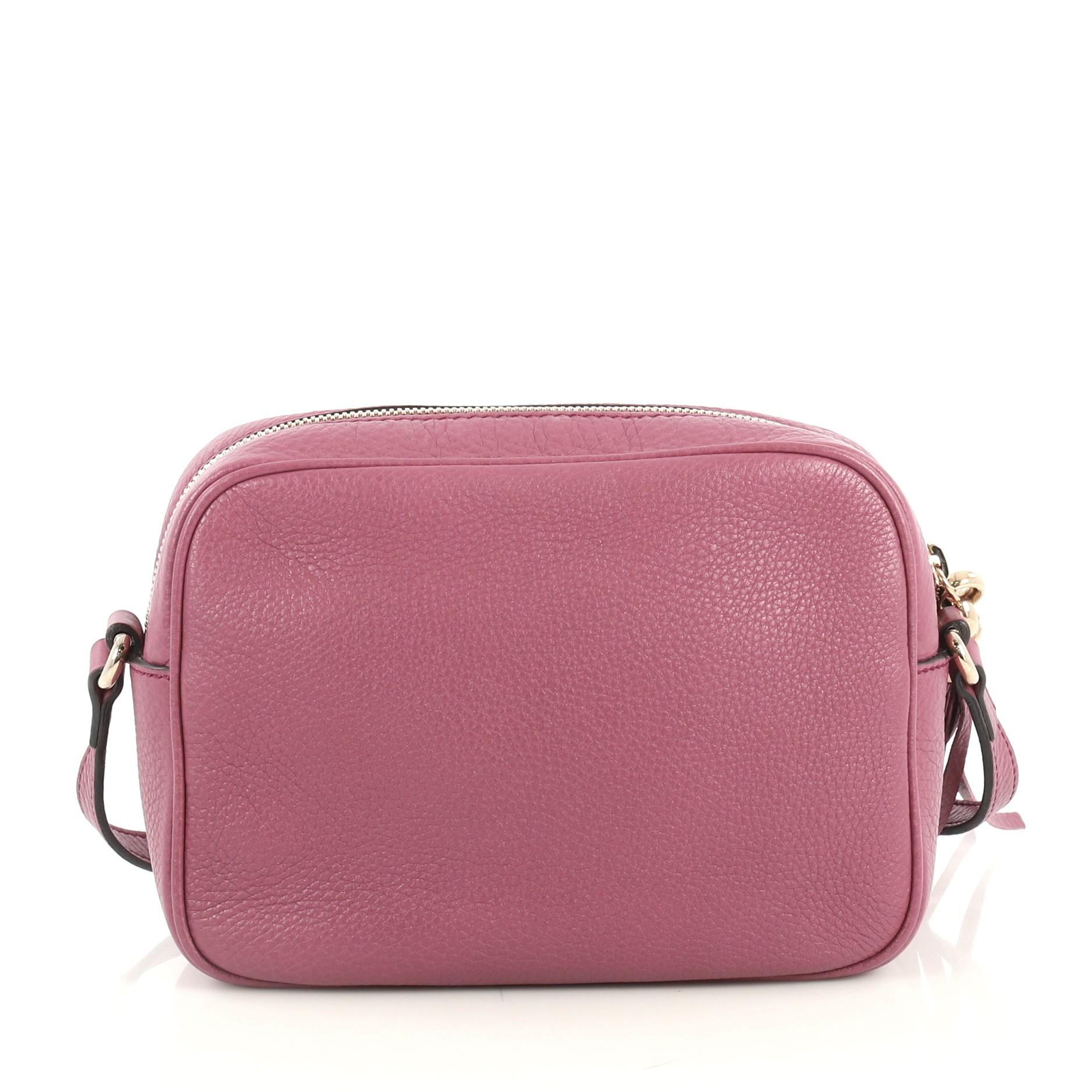Pink Gucci Soho Disco Crossbody Bag Leather Small