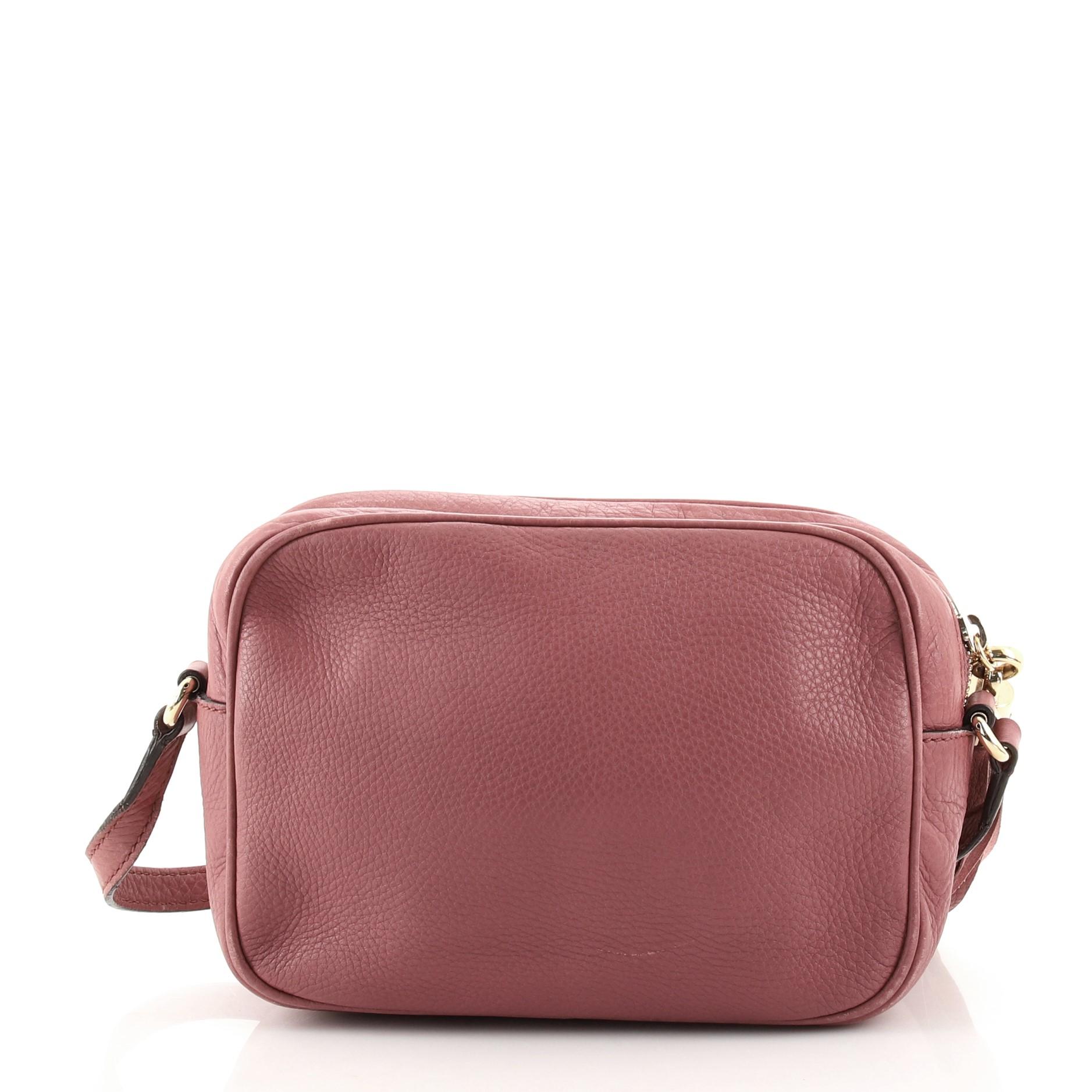 Pink Gucci Soho Disco Crossbody Bag Leather Small