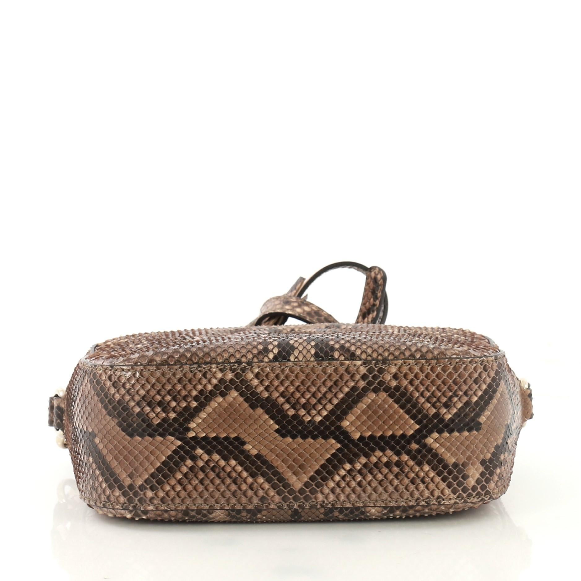 Gucci Soho Disco Crossbody Bag Python Small In Good Condition In NY, NY