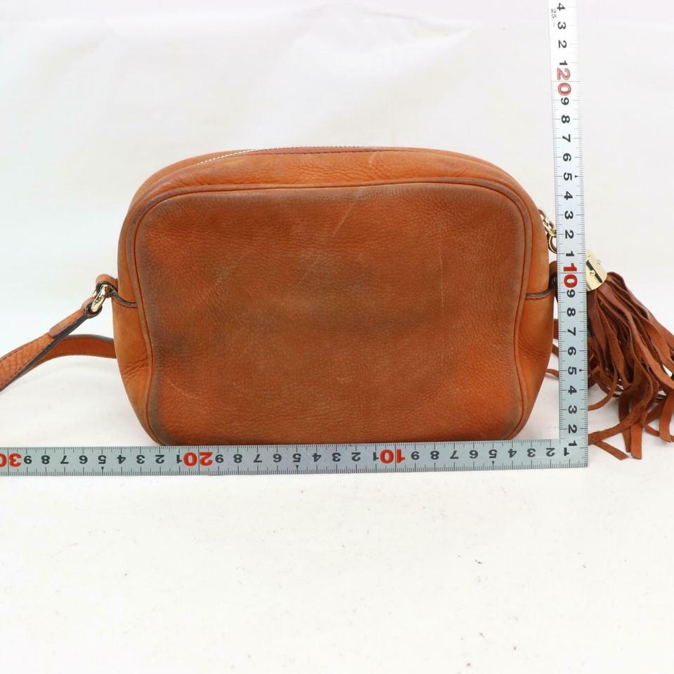 Gucci Soho Disco Fringe Tassel Burnt Orange 870676 Brown Nubuck Cross Body Bag 5