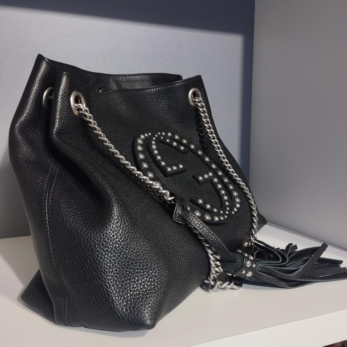Black Gucci Soho Double Chain Bag