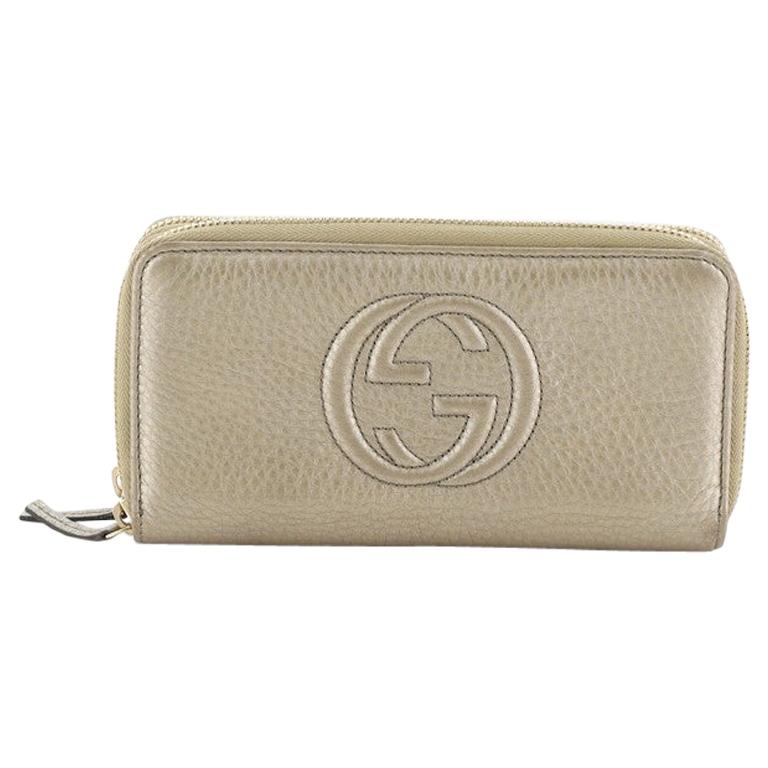 Gucci Soho Double Zip Around Wallet Leather Long