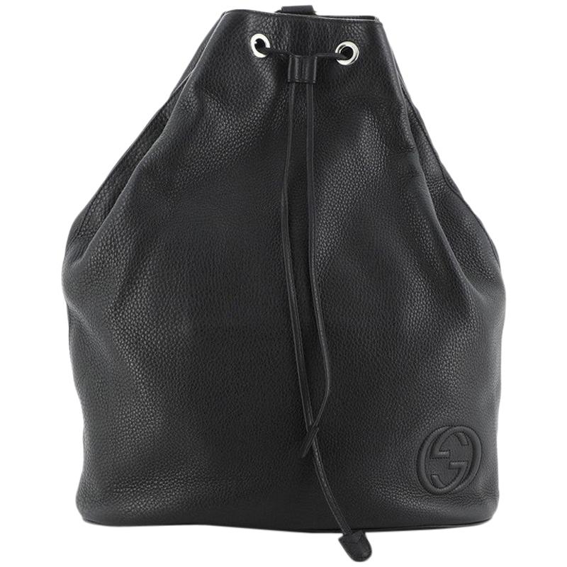Gucci Soho Drawstring Backpack Leather Large