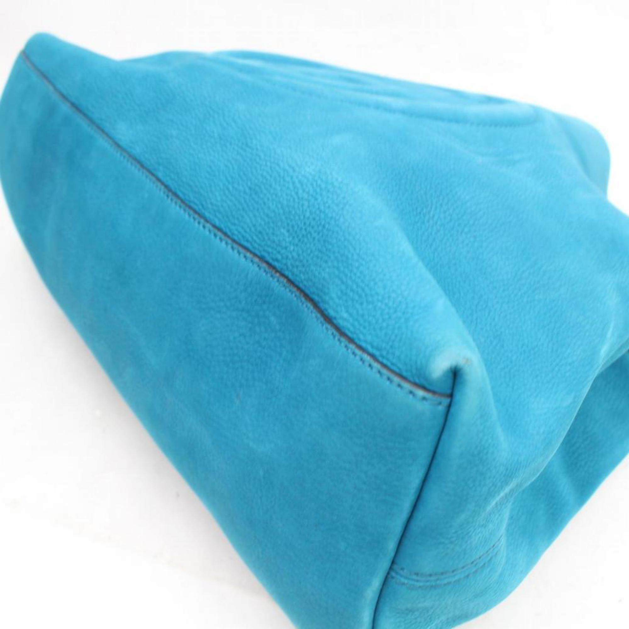 Gucci Soho Fringe Tassel Chain Tote 869786 Blue Nubuck Leather Shoulder Bag For Sale 8