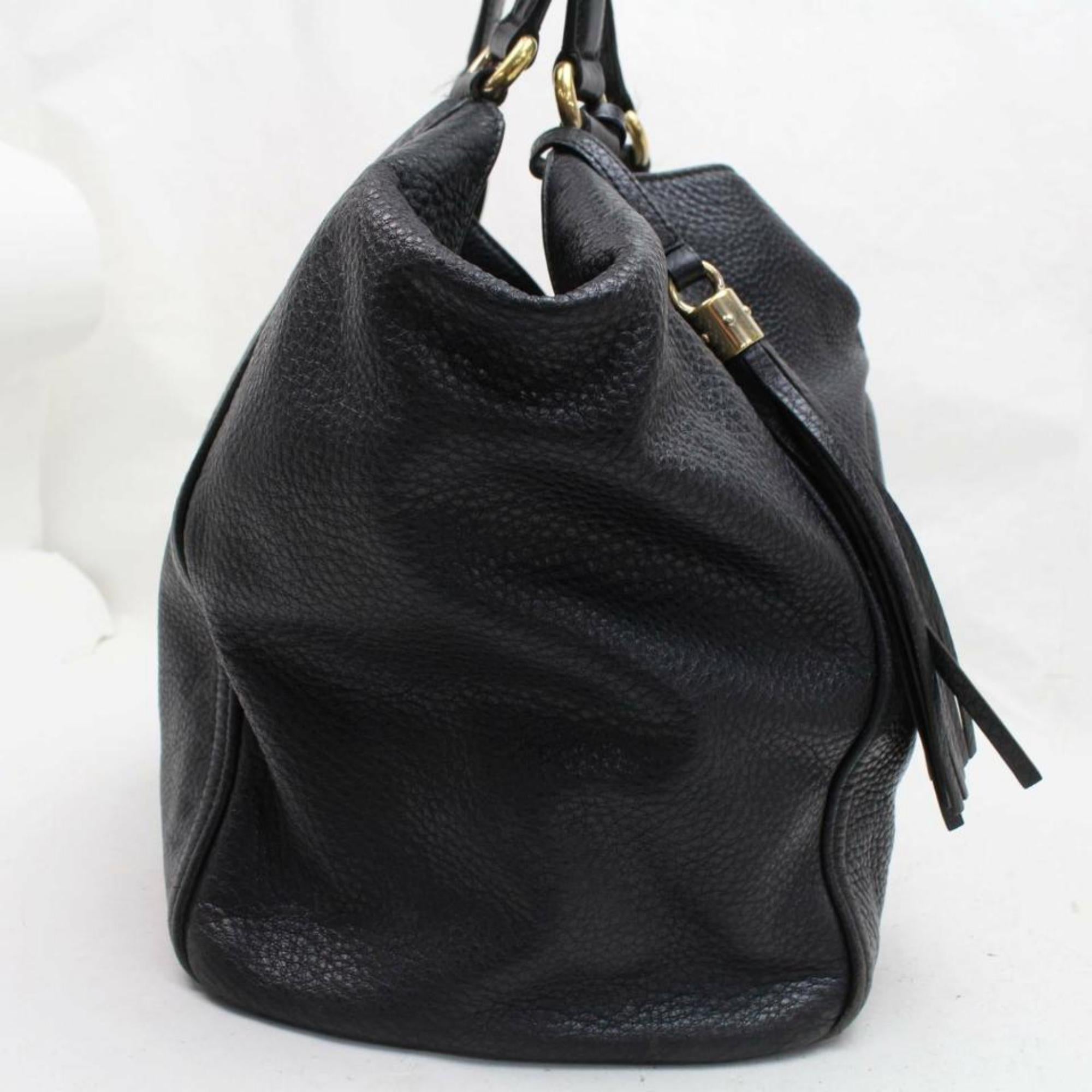 Gucci Soho Fringe Tassel Large 870069 Black Leather Tote 7