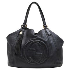 Gucci Soho Fringe Tassel Large 870069 Black Leather Tote