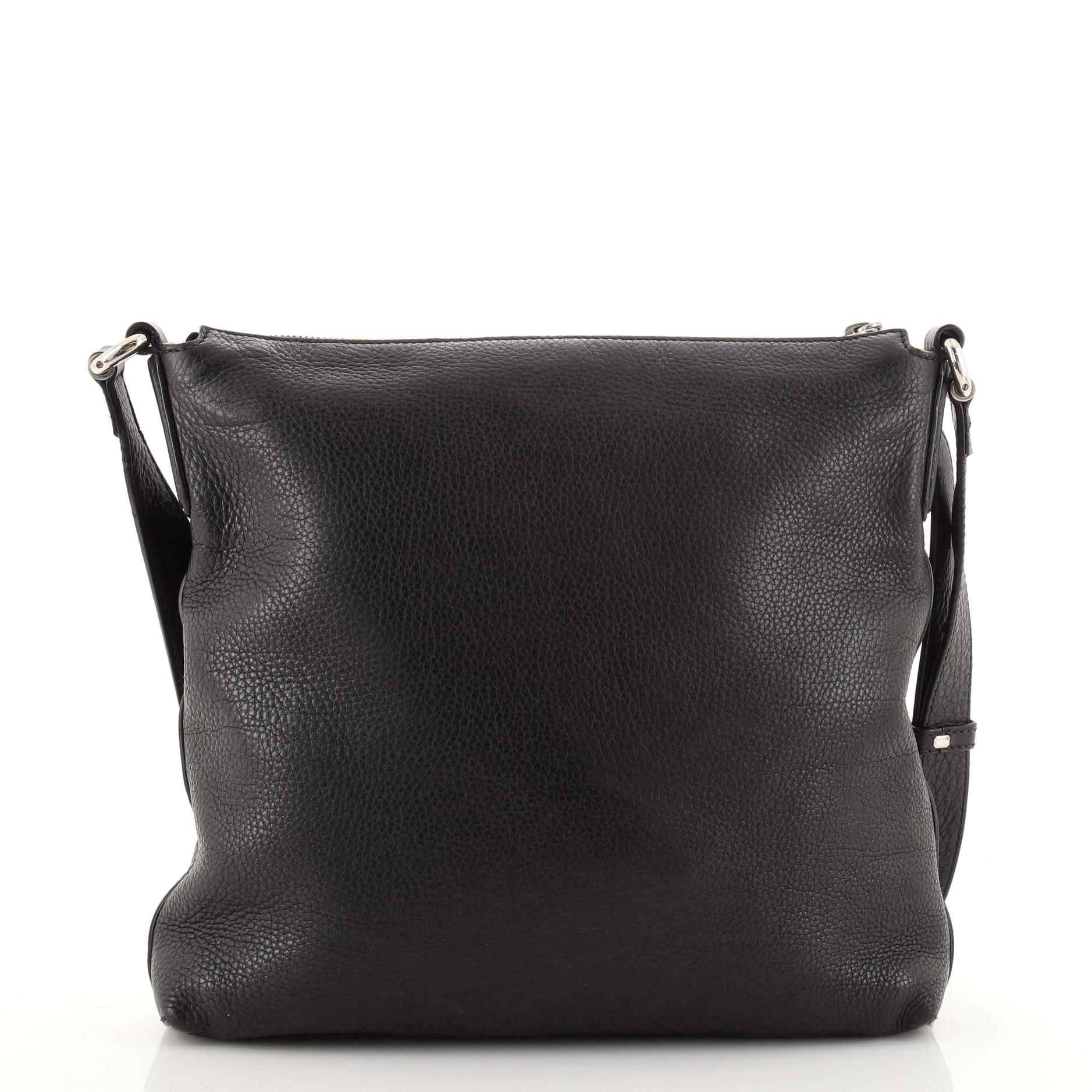 Gucci Soho Front Pocket Messenger Bag aus Leder Medium (Schwarz)