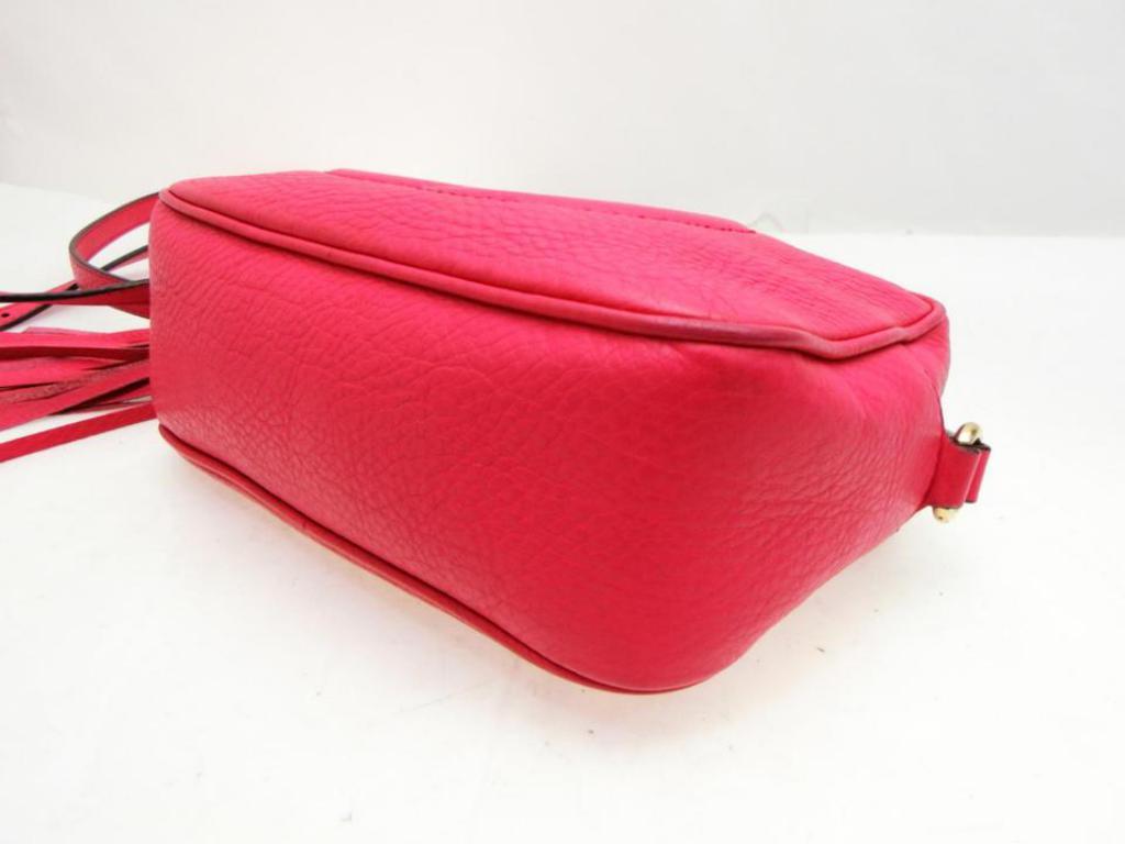 Gucci Soho Fuchsia Fringe Tassel Disco 230924 Pink Leather Cross Body Bag For Sale 3