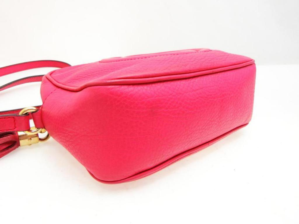 Gucci Soho Fuchsia Fringe Tassel Disco 230924 Pink Leather Cross Body Bag For Sale 2