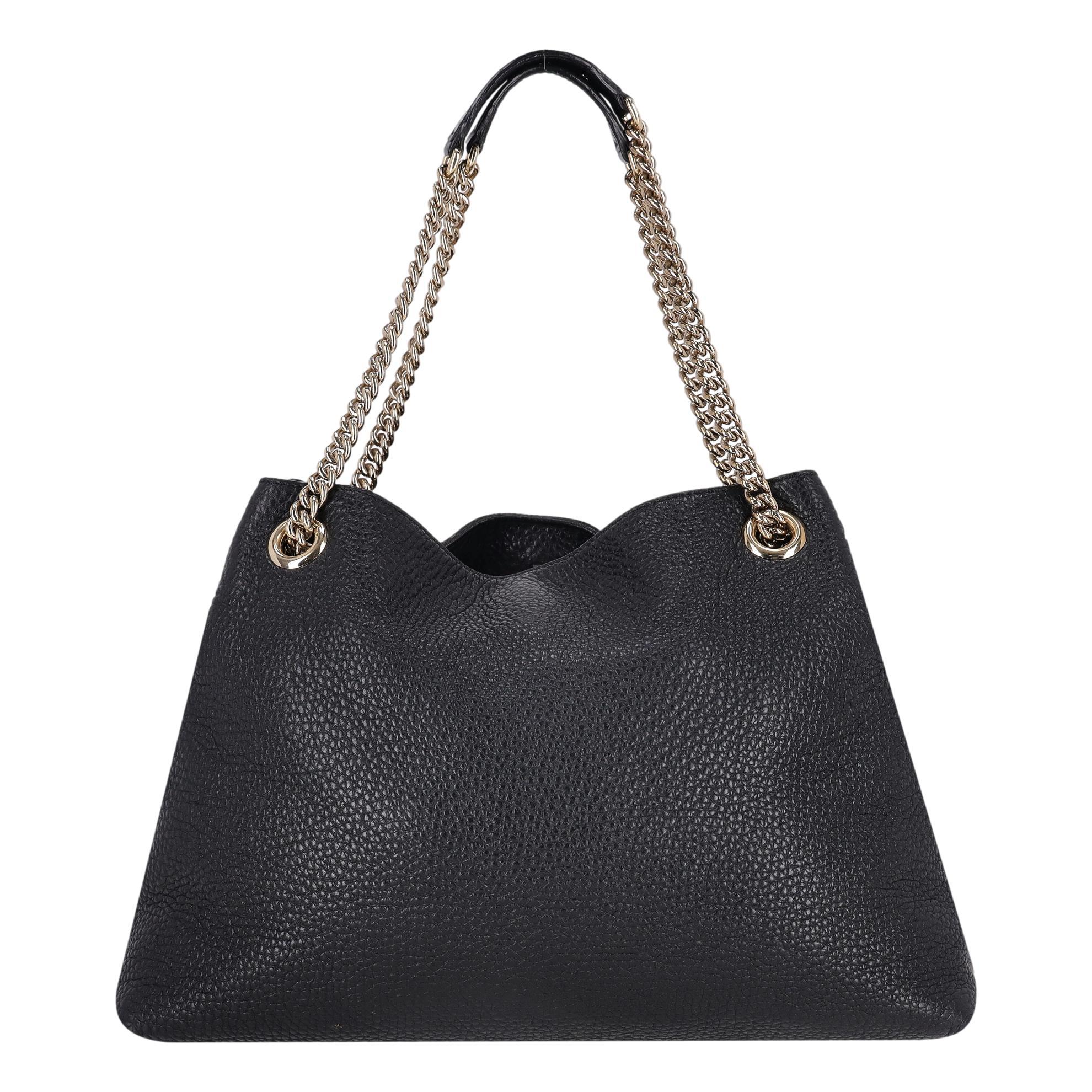 Gucci SOHO - Sac à main en cuir avec logo GG gaufré Bon état - En vente à London, GB
