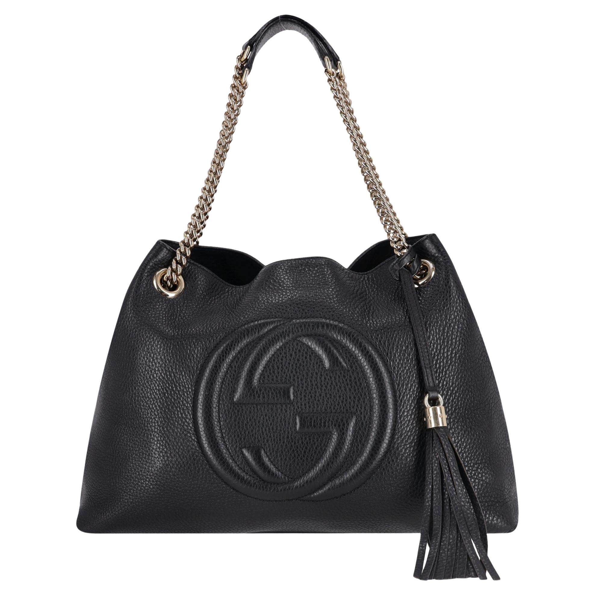 Gucci SOHO - Sac à main en cuir avec logo GG gaufré en vente