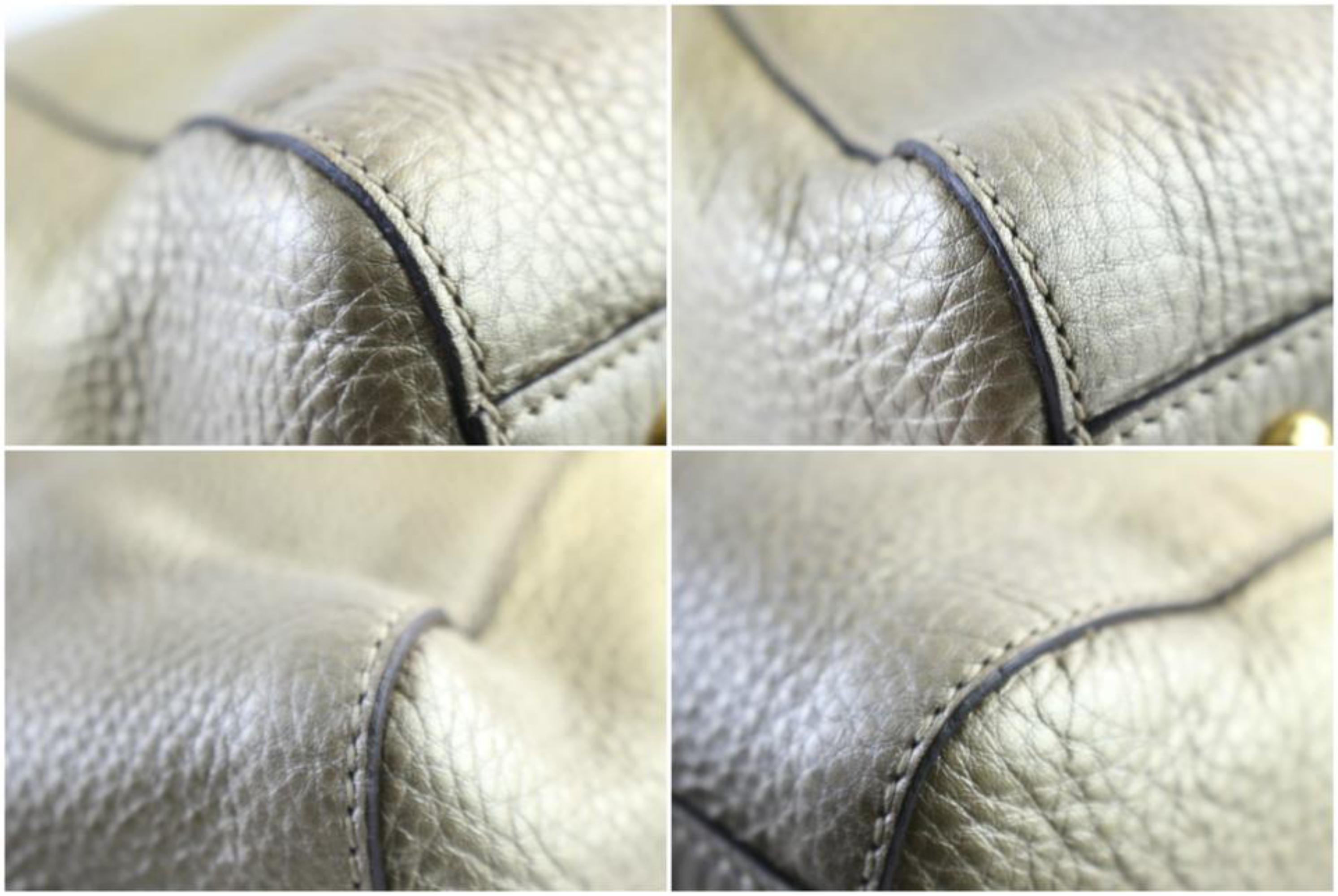 Gucci Soho Gradient Fringe Tote 226621 Bronze Leather Shoulder Bag For Sale 4