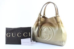 Gucci Soho Gradient Fringe Tote 226621 Bronze Leather Shoulder Bag