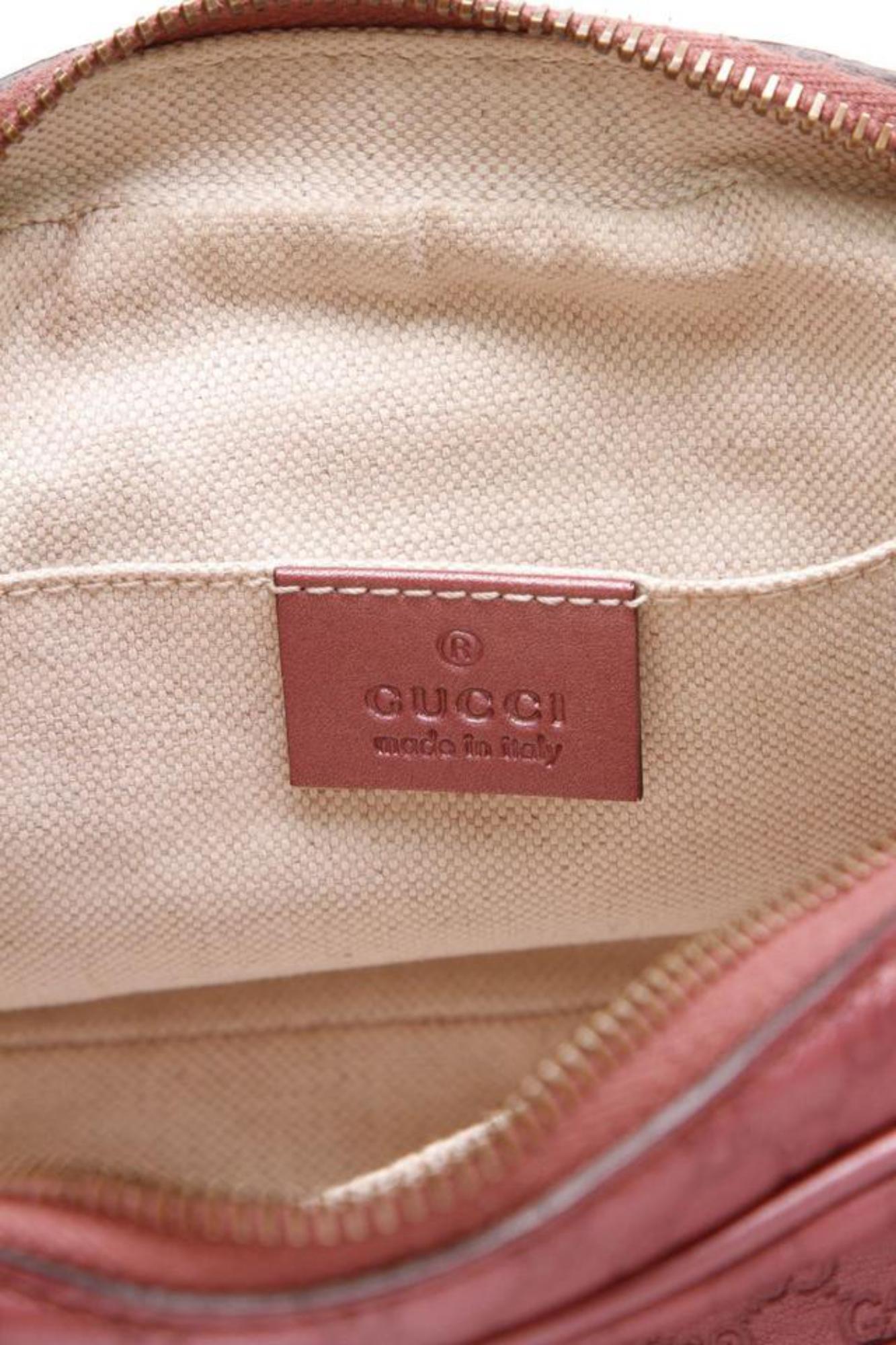 Gucci Soho Guccissima Sunshine Disco 866100 Rose (Pink) Leather Cross Body Bag In Excellent Condition For Sale In Forest Hills, NY