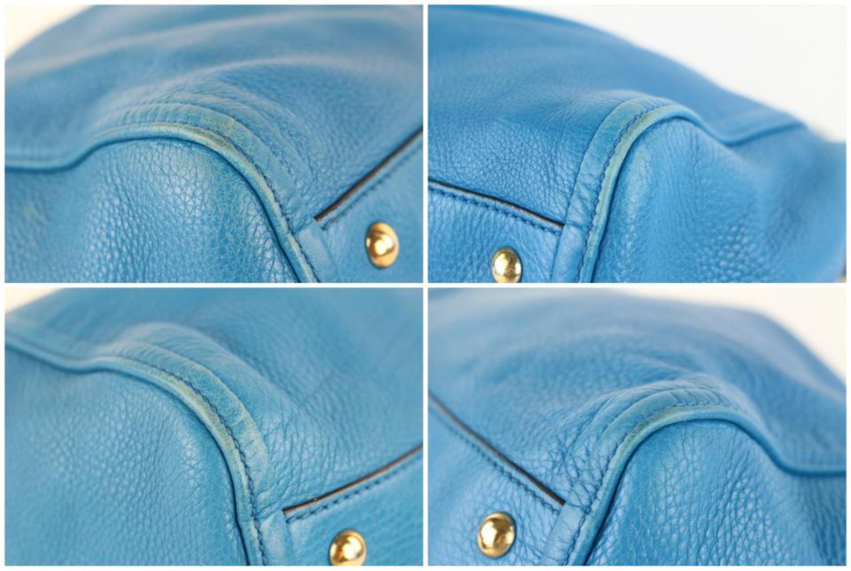 Gucci Soho Hobo Fringe Tassel Pebbled Calfskin Medium Tote 10gz0129 Blue Satchel For Sale 6