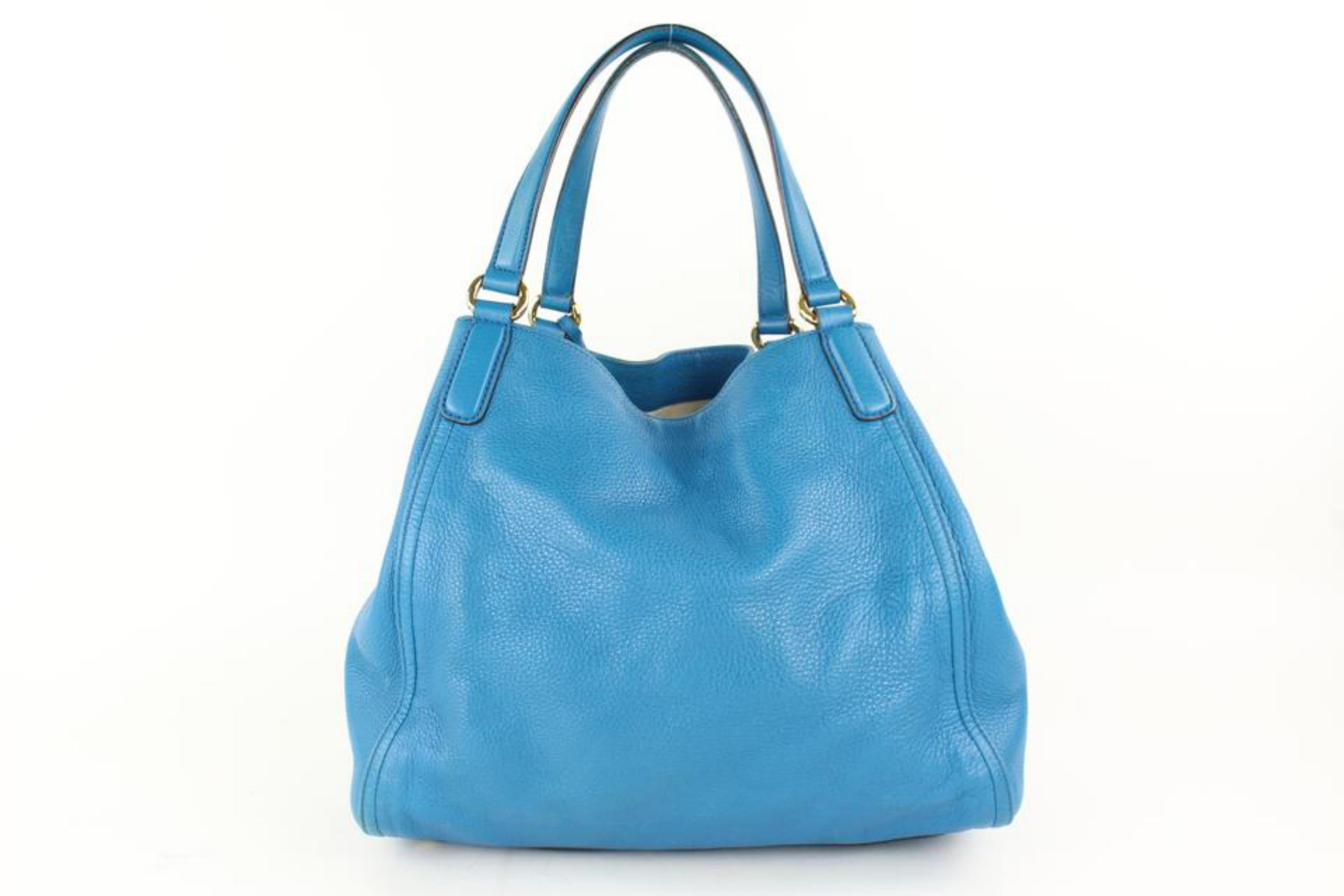 Gucci Soho Hobo Fringe Tassel Pebbled Calfskin Medium Tote 10gz0129 Blue Satchel For Sale 5