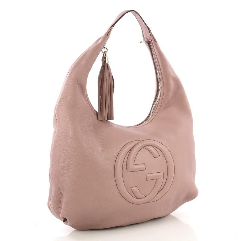 Brown Gucci Soho Hobo Leather Large