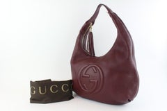 Gucci Soho Large Pebbled Calfskin 17gz1102 Burgundy Leather Hobo Bag