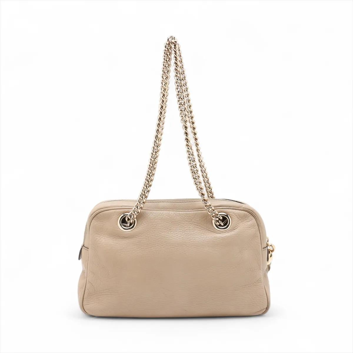 Gucci Soho Borsa a tracolla in pelle con catena Beige In condizioni buone in vendita a Indianapolis, IN