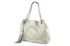 Gucci Soho Metallic Chain Tote 20ge0108 Gold Leather Satchel