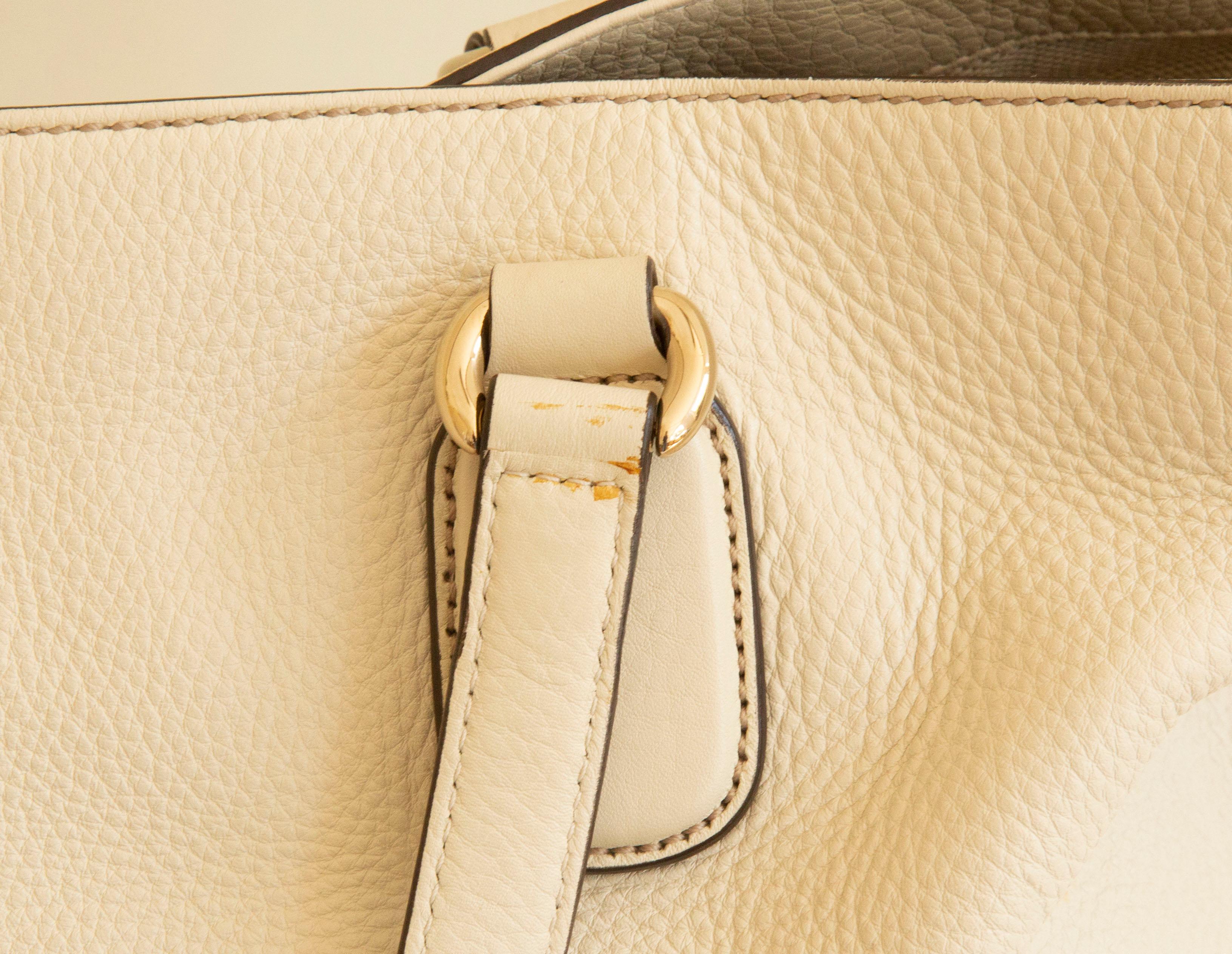 Gucci Soho Shopper in White Off Leather For Sale 12