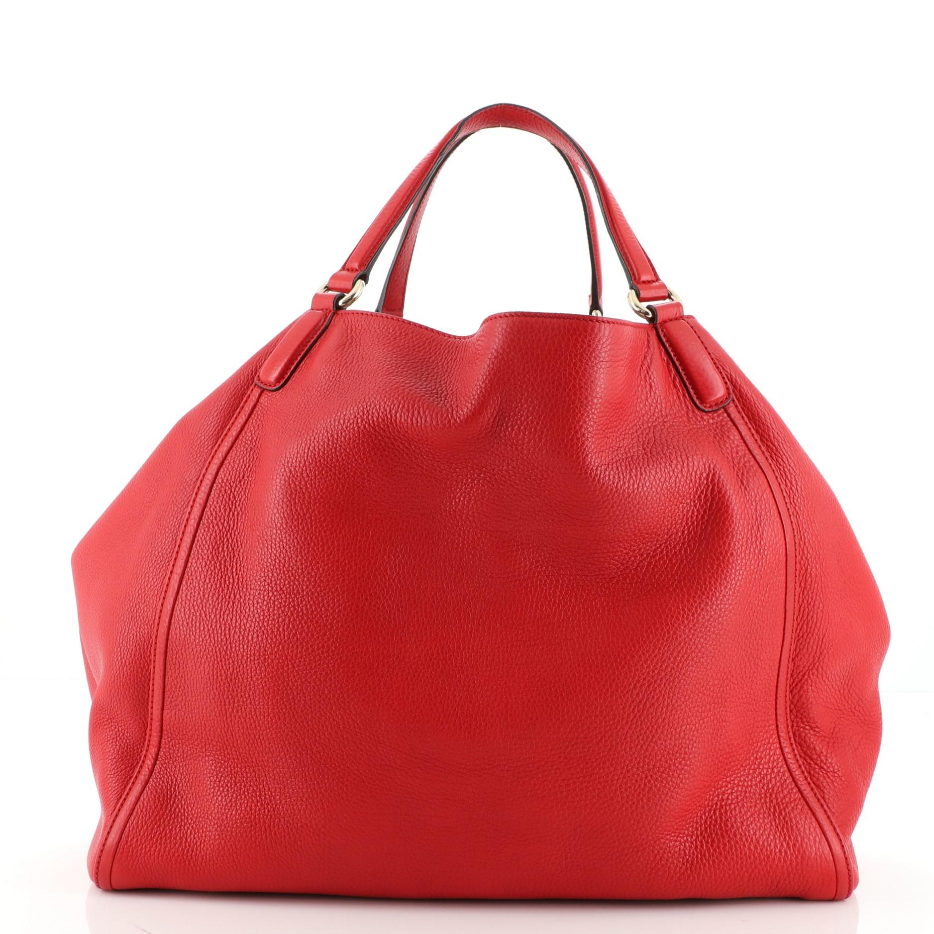 Red Gucci Soho Shoulder Bag Leather Large