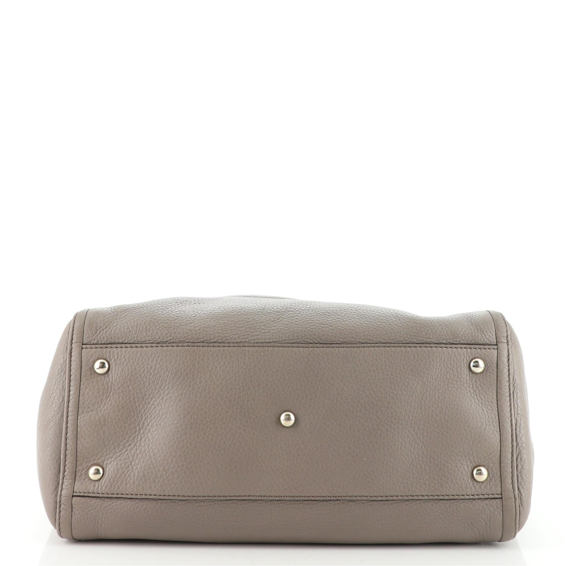 Gray Gucci Soho Shoulder Bag Leather Medium