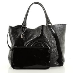 Gucci Soho Shoulder Bag Patent and Shearling Medium