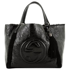 Gucci Soho Shoulder Bag Patent And Shearling Medium 