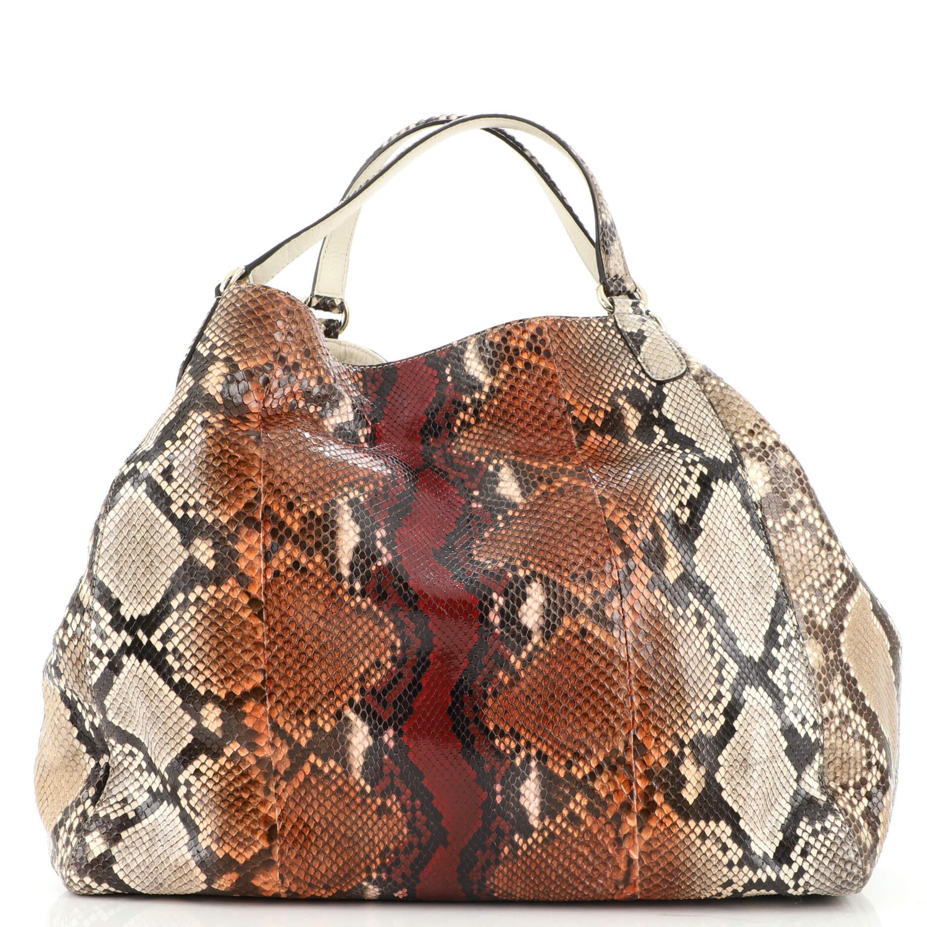 soho large animal print logo shoulder bag
