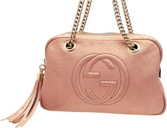 Gucci Soho (Ultra Rare) Chain Camera 227986 Pink Leather Shoulder Bag
