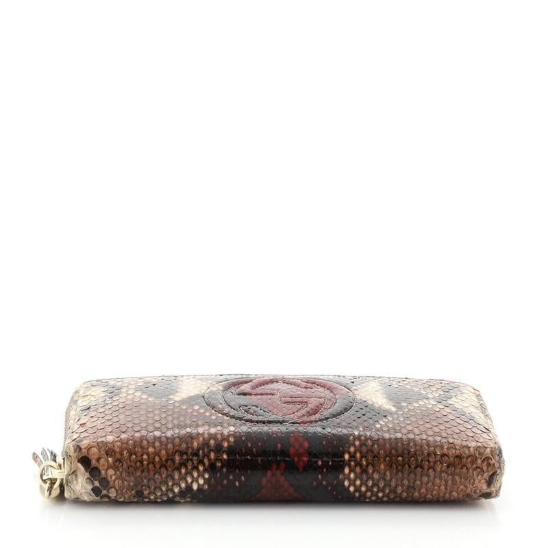 Black Gucci Soho Zip Around Wallet Python