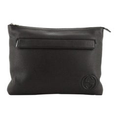 Gucci Soho Zip Clutch Leather Large