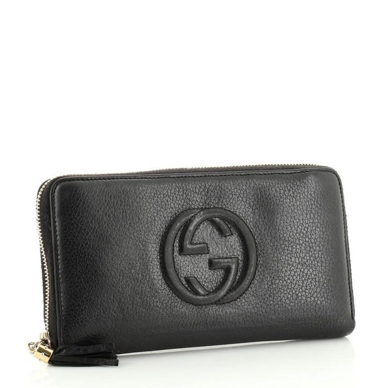 Gucci Black Leather Soho Zippy Organizer Wallet