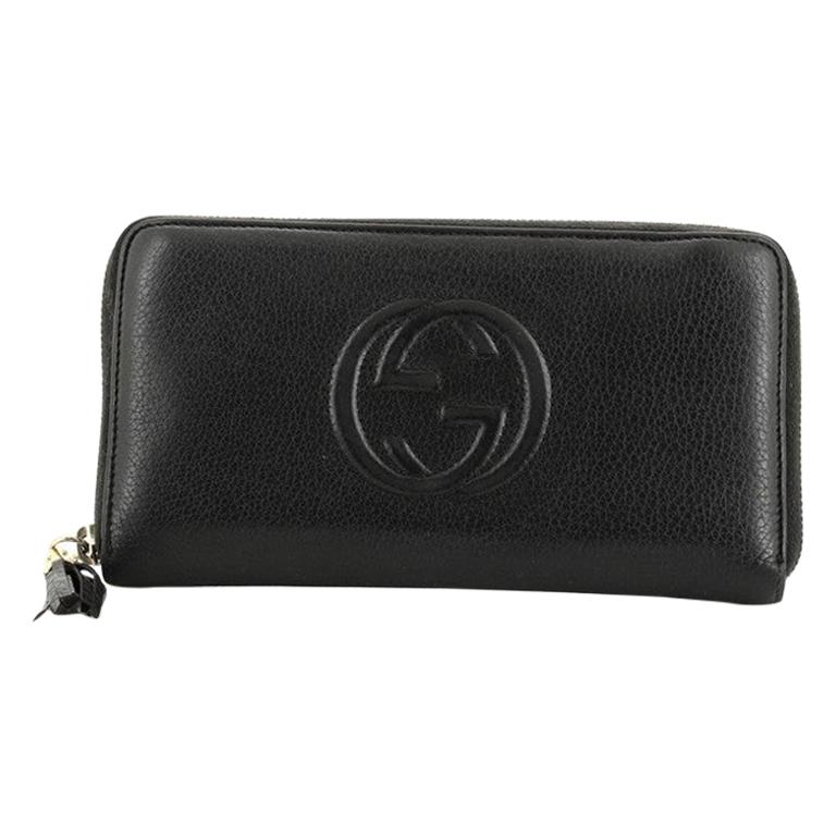 Gucci Black Leather Soho Zippy Organizer Wallet