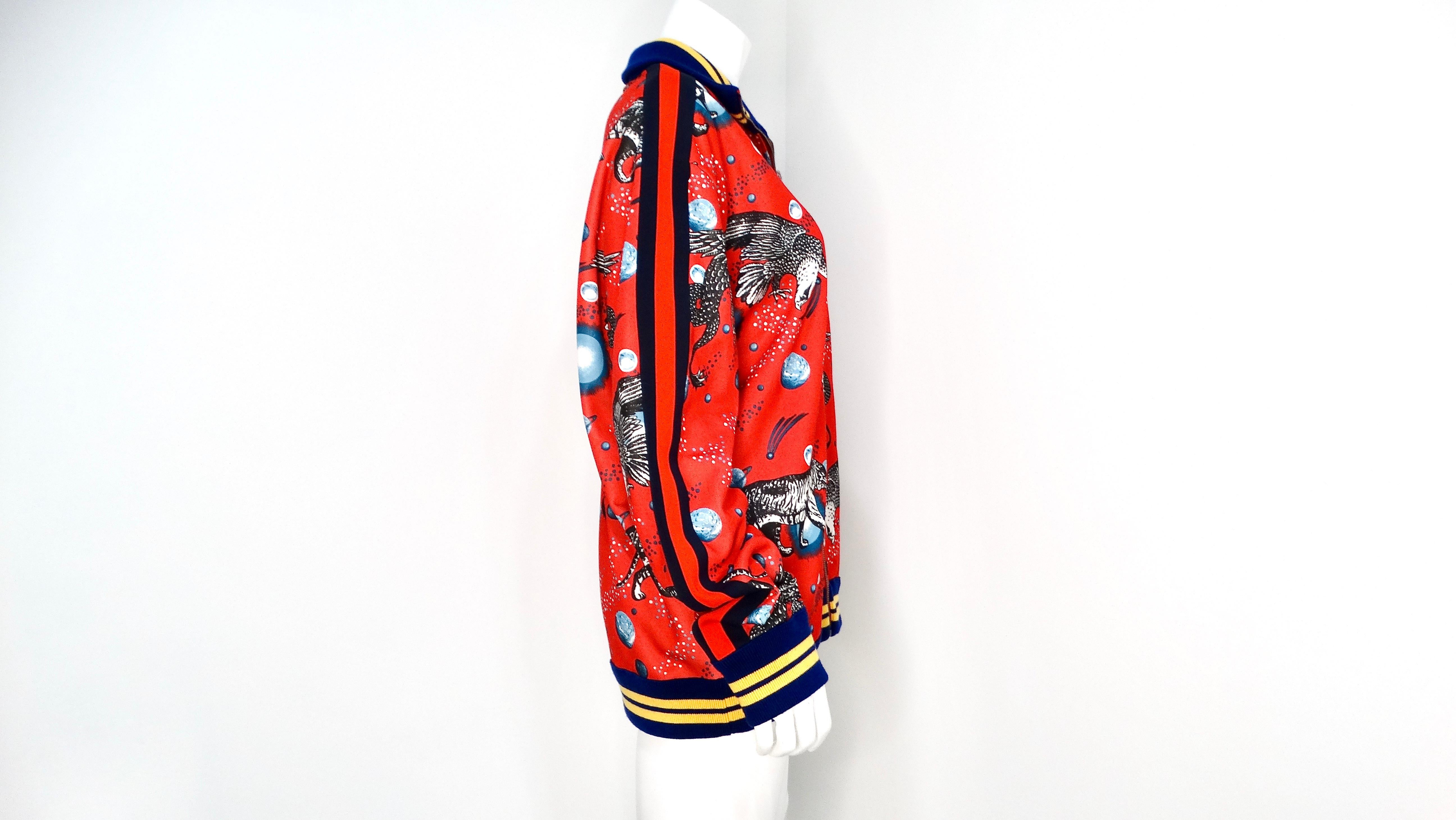 Gucci Space Animals - Giacca da ginnastica con zip rossa in vendita 2