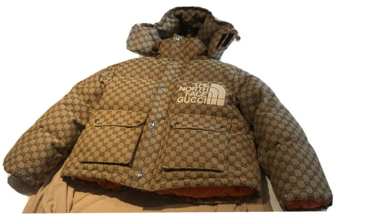 The North Face x Gucci 2021 Interlocking G Logo Puffer Coat M