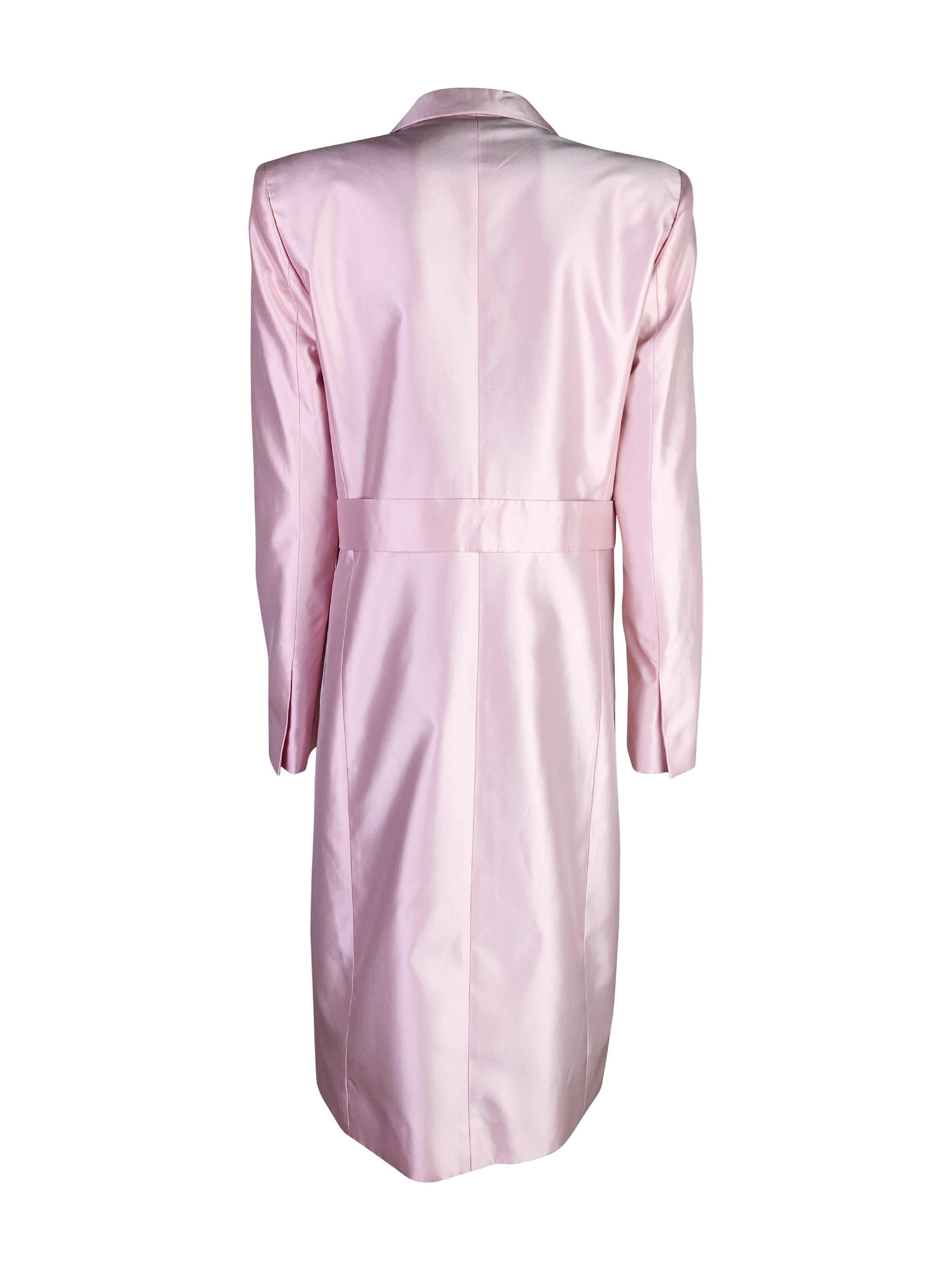 Gucci Spring 1998 Silk Coat in Pink In Excellent Condition For Sale In Prague, CZ