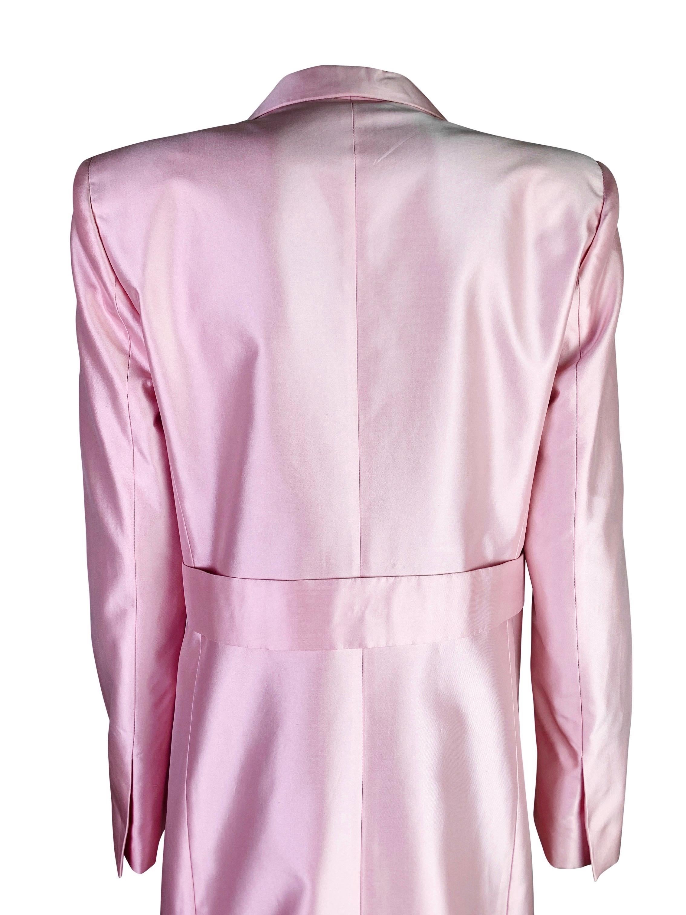 Cappotto in seta Gucci primavera 1998 in rosa in vendita 2