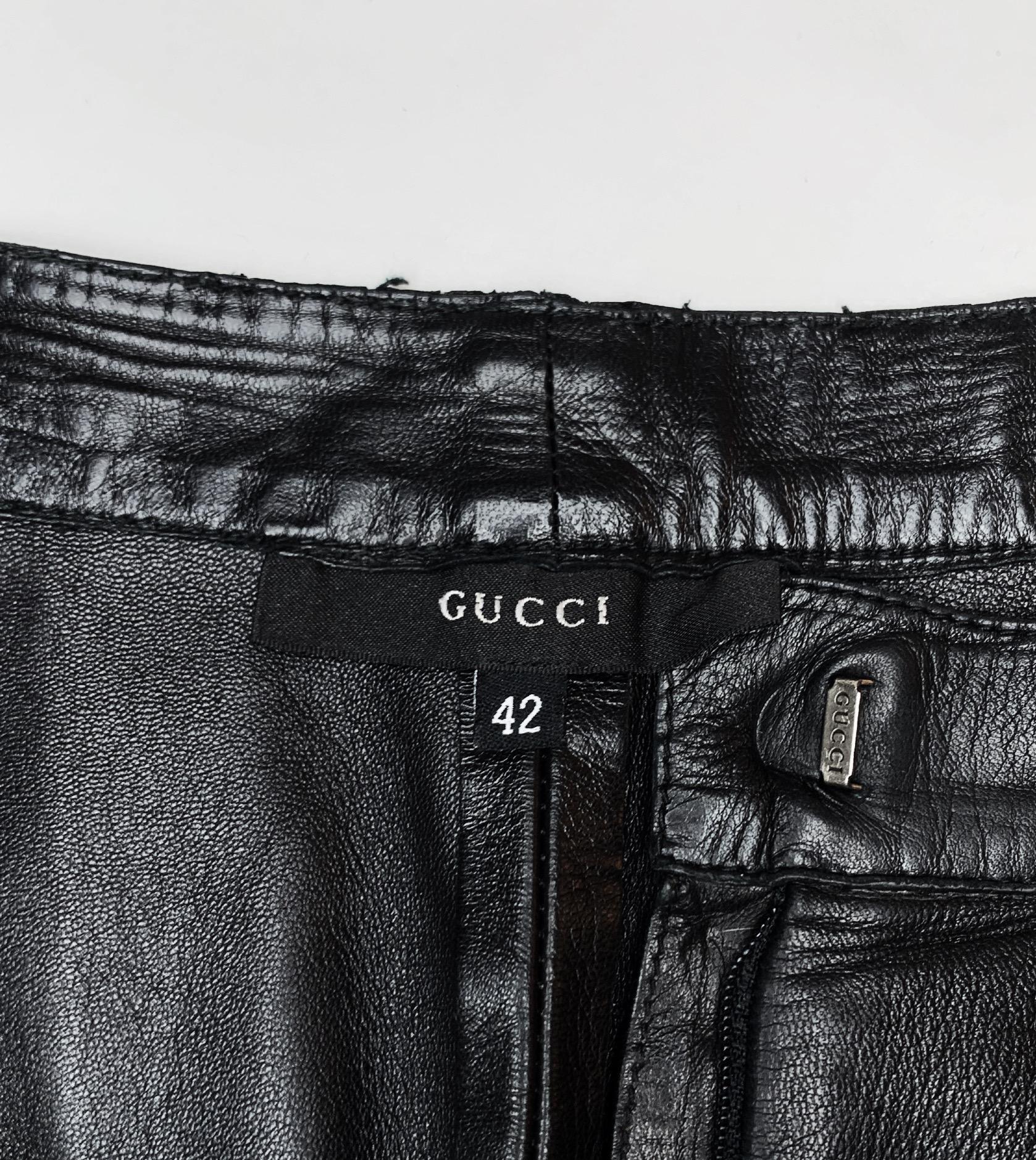 Black Gucci Spring 1999 Leather Pants