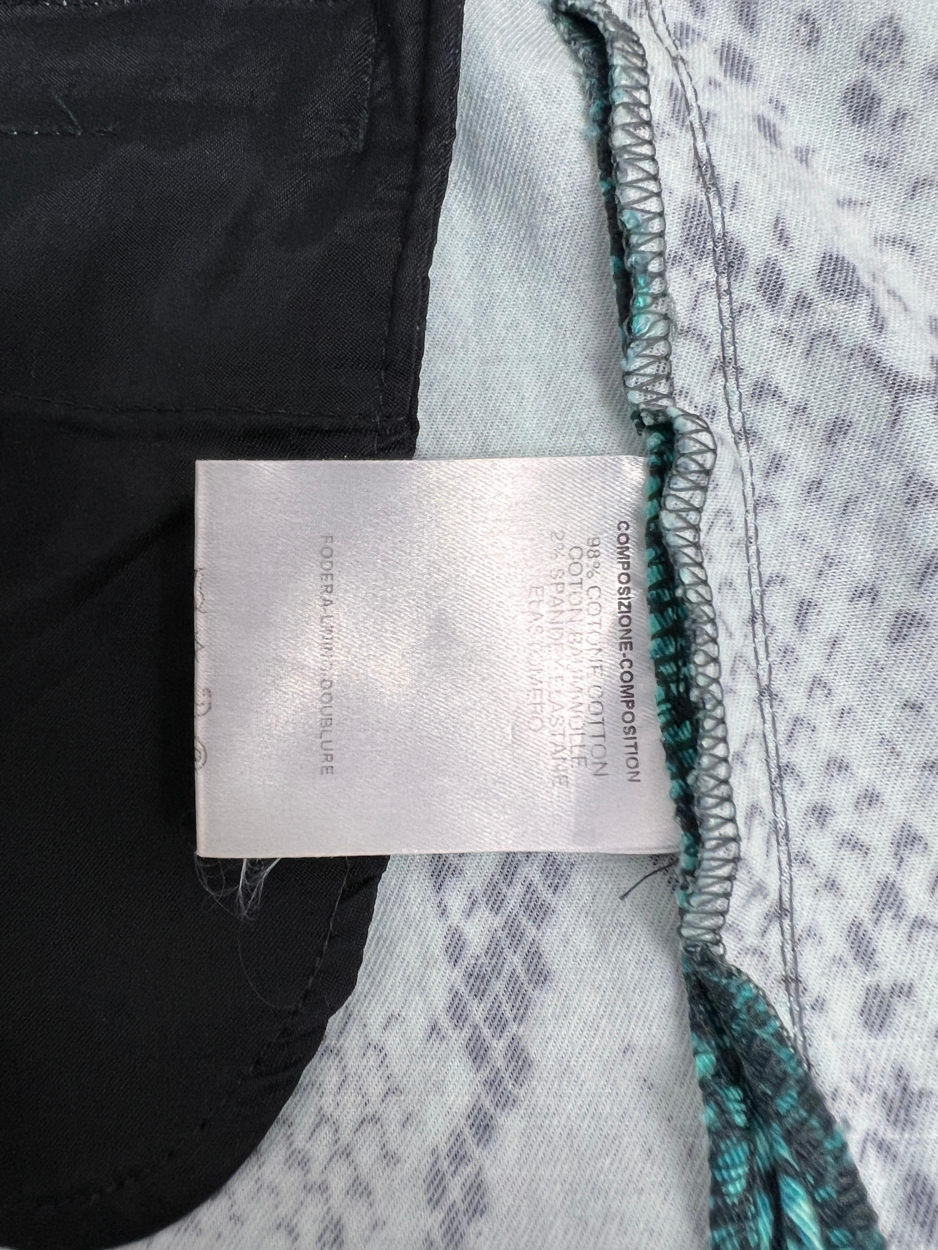 Gucci Spring 2000 Python Print Teal Pants In Excellent Condition For Sale In Prague, CZ