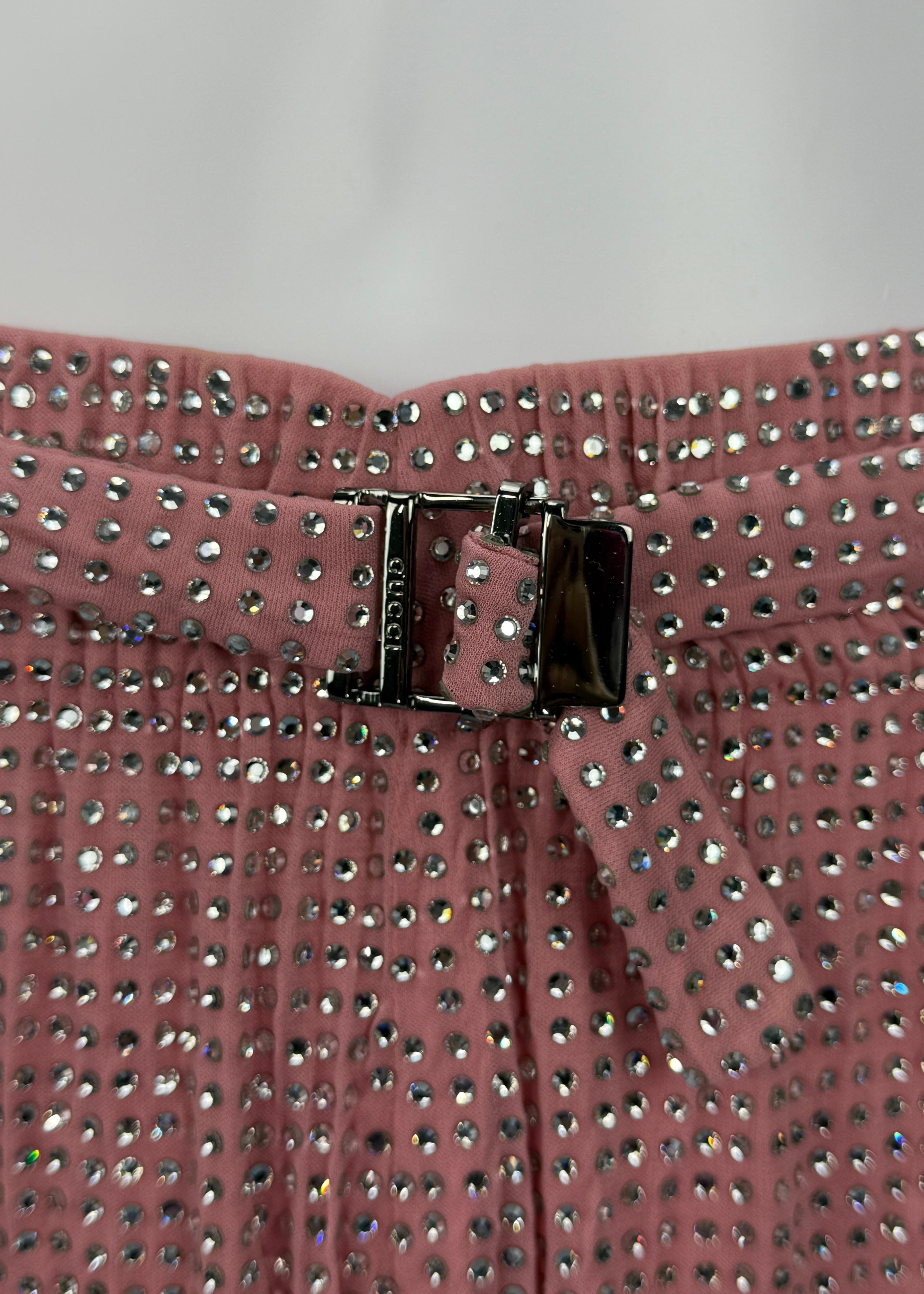 Gucci Primavera 2000 Pasarela Rosa Pantalones Adornados con Cristales Swarovski en venta 2