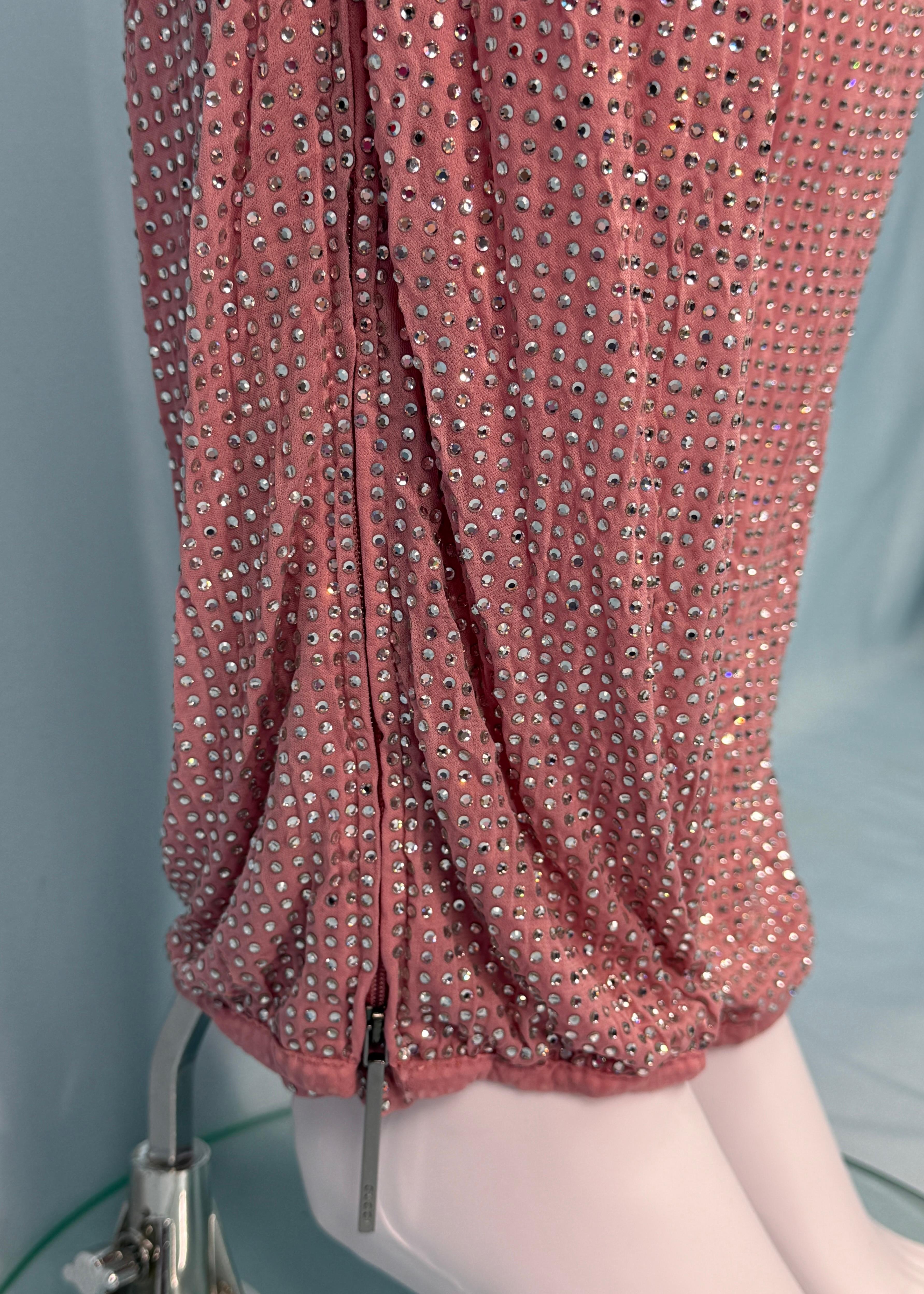 Gucci Primavera 2000 Pasarela Rosa Pantalones Adornados con Cristales Swarovski en venta 3
