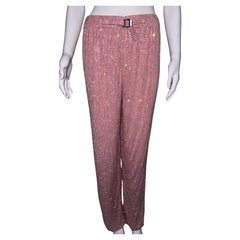 Gucci Spring 2000 Runway Pink Swarovski Crystal Embellished Pants