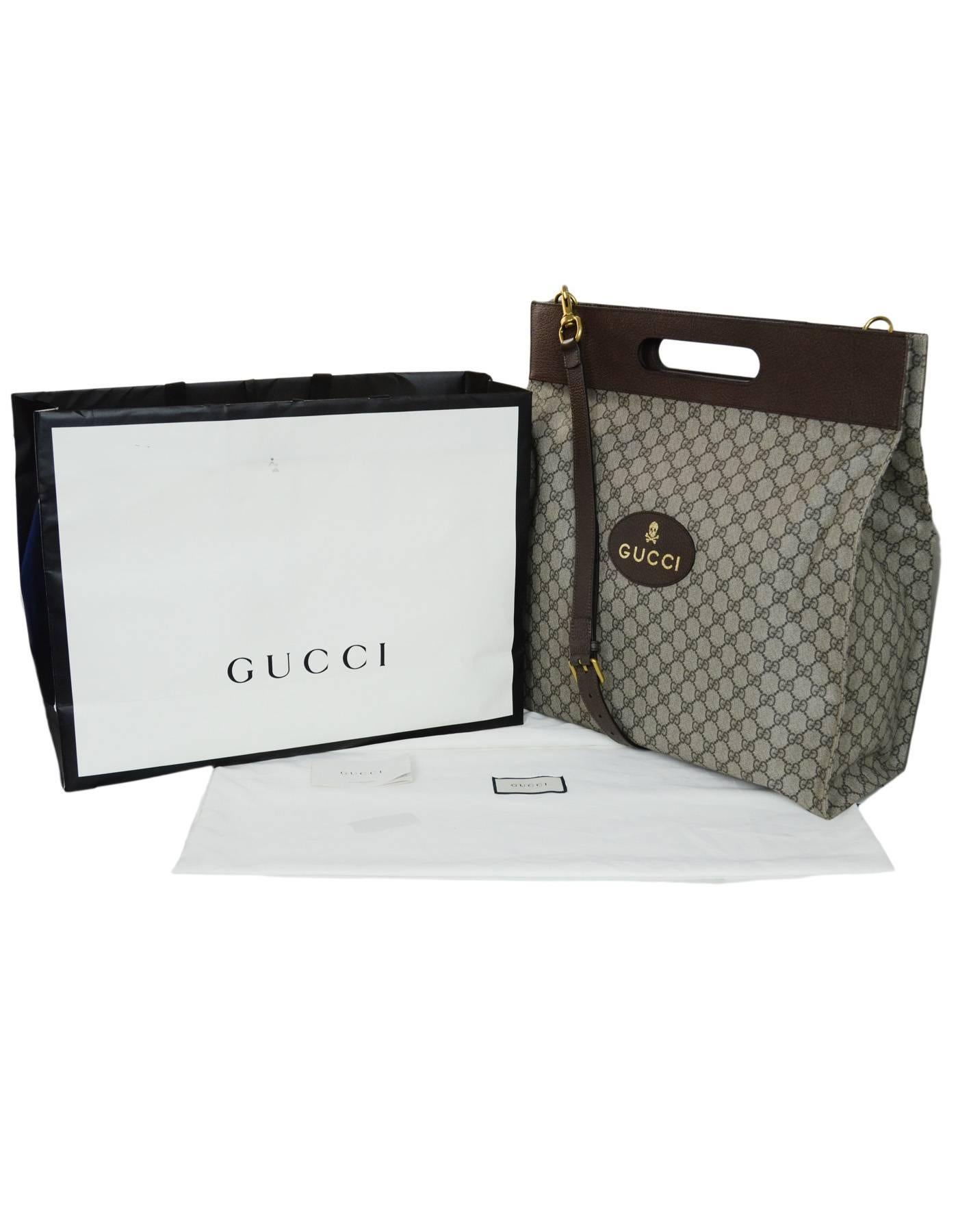 Gucci Soft GG Supreme XL Tote Bag with Dust Bag and Shopping Bag, Spring 2017  3