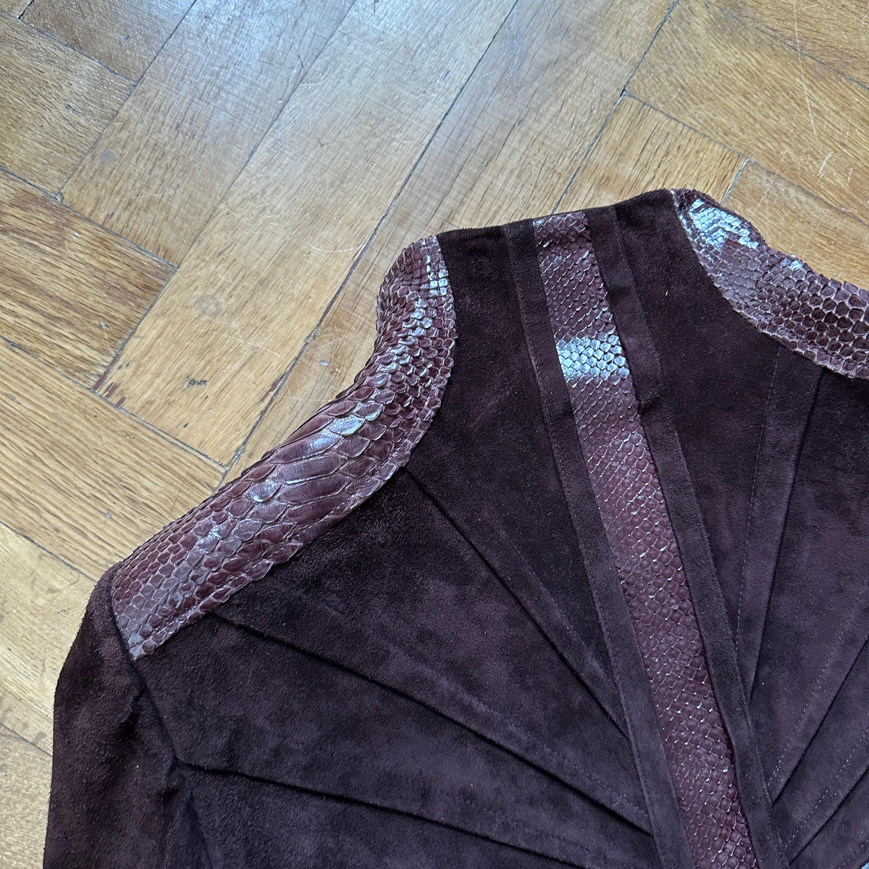 Gucci Spring/Summer 2004 Python Suede Paneled Jacket by Tom Ford 6