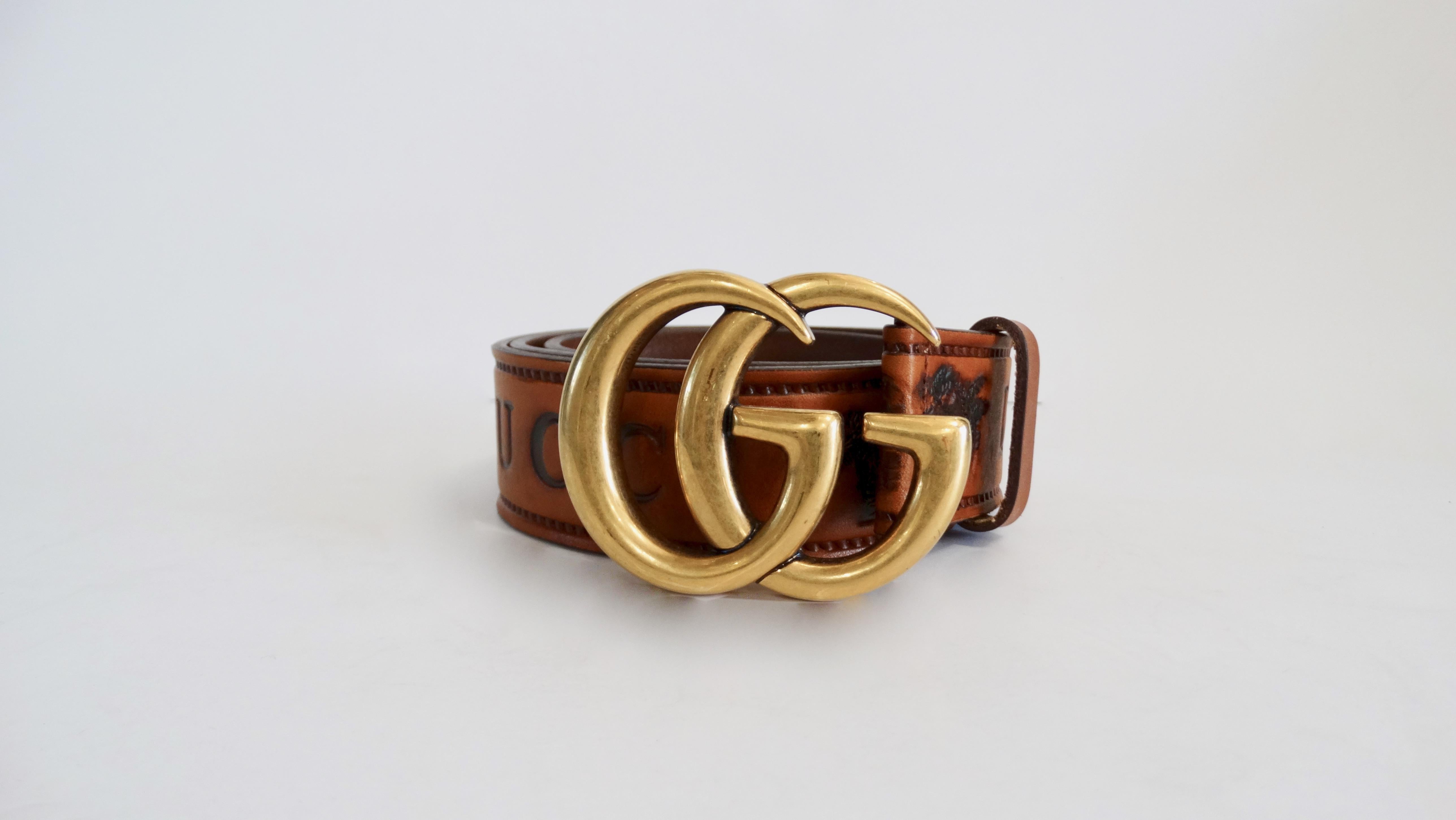 Gucci Spring/Summer 2018 Logo Leather Belt In Good Condition In Scottsdale, AZ